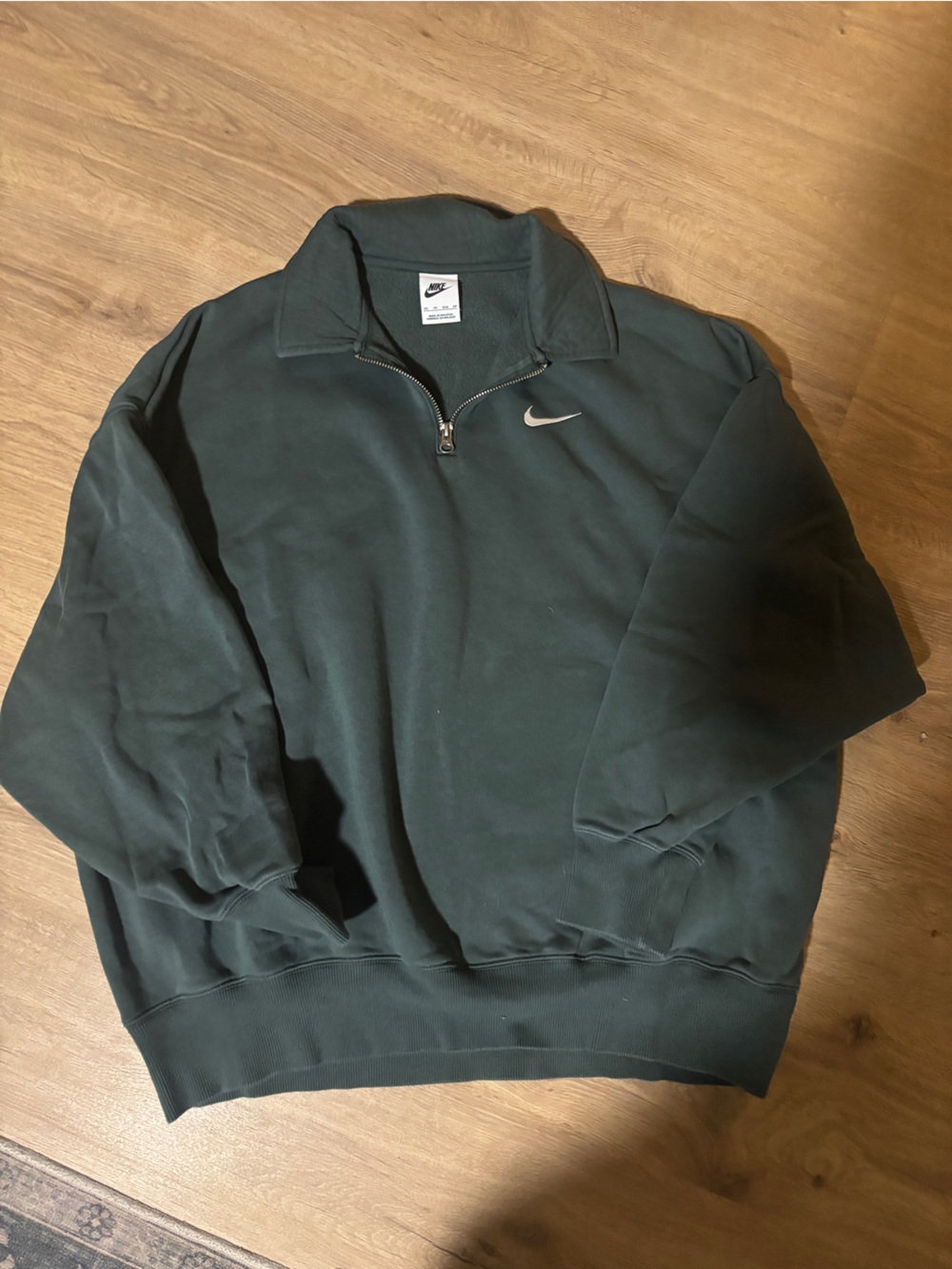Green/Teal Oversized Quarter-Zip Sweatshirt